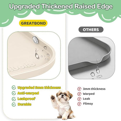 100% Waterproof Silicone Pet Feeding Mat, Warped Resistant Raised Edge BPA-Free - Image 4