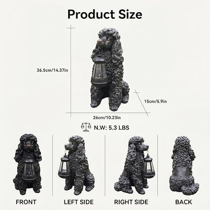 Black Poodle Dog Garden Statue - Image 3