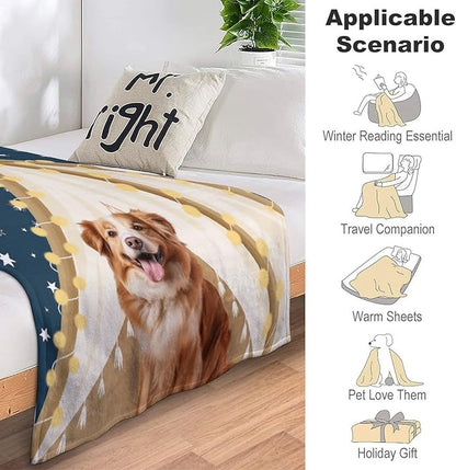 Personalized Dog Blanket with Name Customized Paw Prints Pet Blanket Loss - Image 3