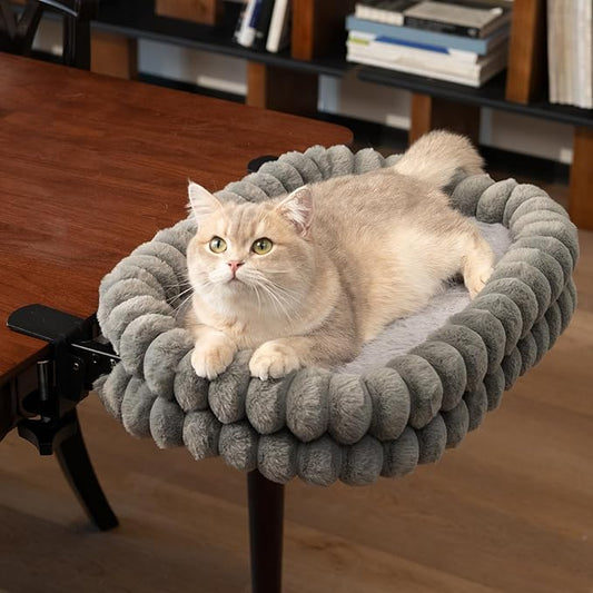 CHEERPALS Cat Desk Bed with Reversible Cushion, 90°Foldable Cat Hammock by CHEERPALS