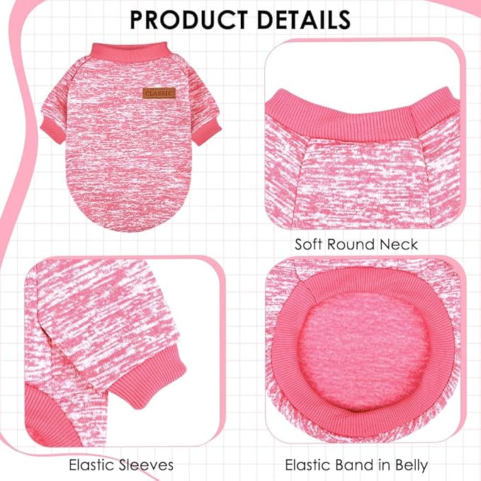 2 Pack Dog Sweaters for Small Dogs Girl Boy Winter Fleece Clothes Warm Soft Dog - Image 3