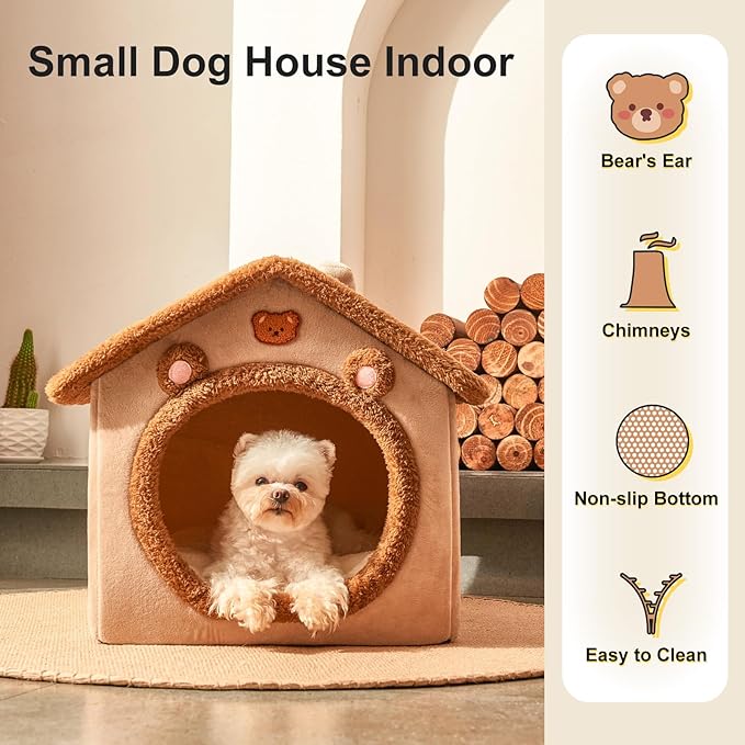 JIUPETY Cute Cat Beds for Indoor Cats, Foldable Cat House - Image 5