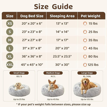 JOLLYVOGUE Dog Bed, Calming Anti-Anxiety Large Dog Bed, Fluffy Donut Cushion - Image 7