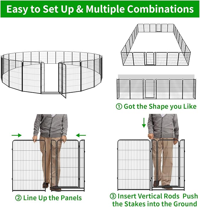 Kfvigoho Dog Playpen Outdoor Extra Wide 24 Piece Panels Heavy Duty Dog Fence - Image 8
