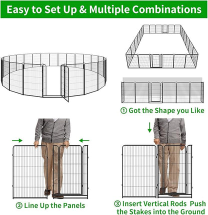 Kfvigoho Dog Playpen Outdoor Extra Wide 24 Piece Panels Heavy Duty Dog Fence - Image 8
