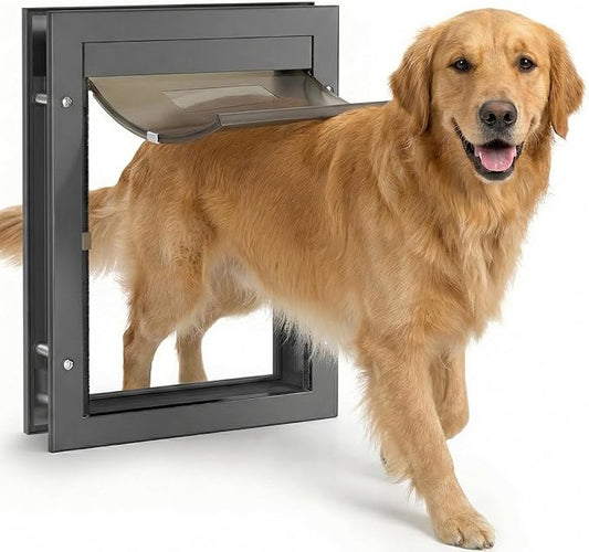 Dog Door for Large Dogs, X-Large Aluminum Frame Pet Door by freetoenterandexit