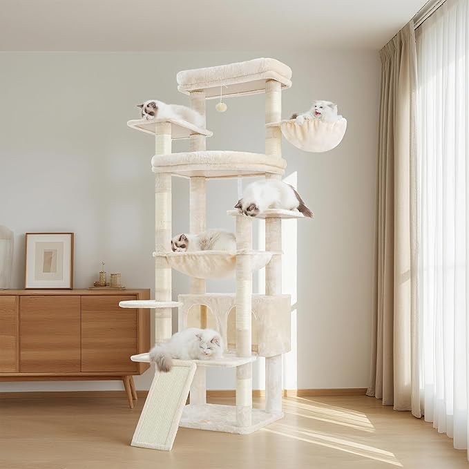Heybly Tall Cat Tree for Large Cat, 80-inch Multi-Level Cat Tower for Indoor - Image 8