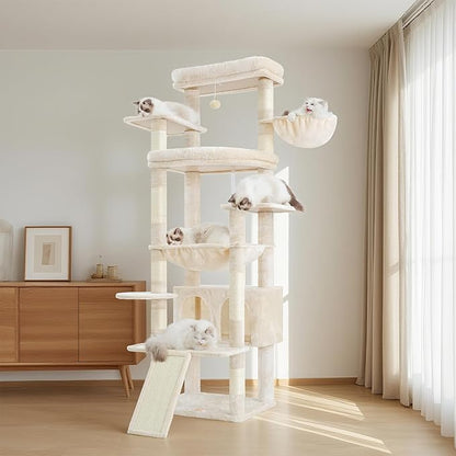 Heybly Tall Cat Tree for Large Cat, 80-inch Multi-Level Cat Tower for Indoor - Image 8