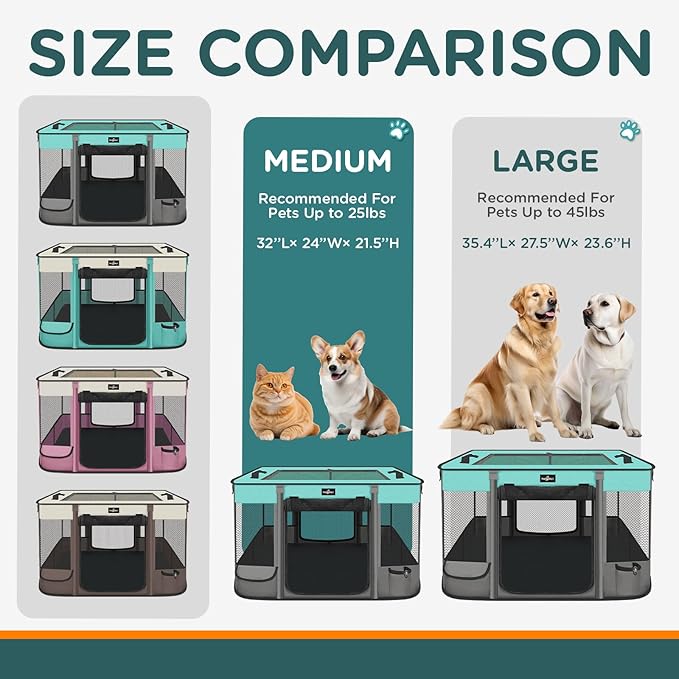 Paw Ballet Foldable Pet Kitten Playpen, Waterproof Portable Dog Cat Playpen - Image 8