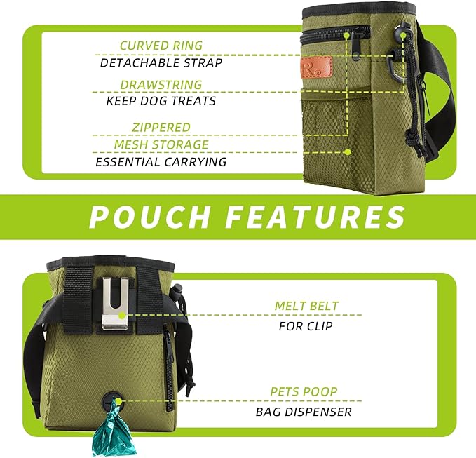 Dog Treat Training Pouch Easily Carries Pet Toys Kibble, Treats Built-in Poop - Image 2