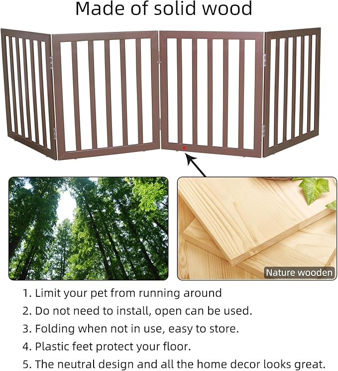 Dog Gate Indoor, Freestanding Dog Fence - Image 6