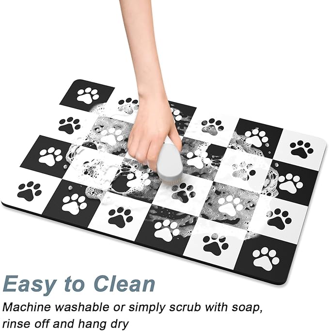 Rnivvi Dog Food Mat, Cute Anti-Slip Rubber Pet Feeding Rug Protect Floors - Image 5