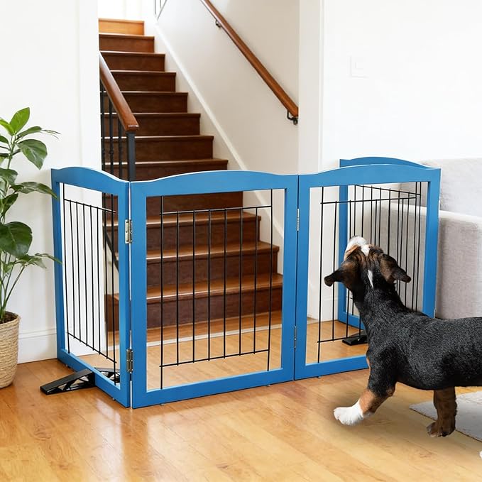ZJSF Freestanding Dog Fence Indoor, Foldable Dog Gate - Image 3