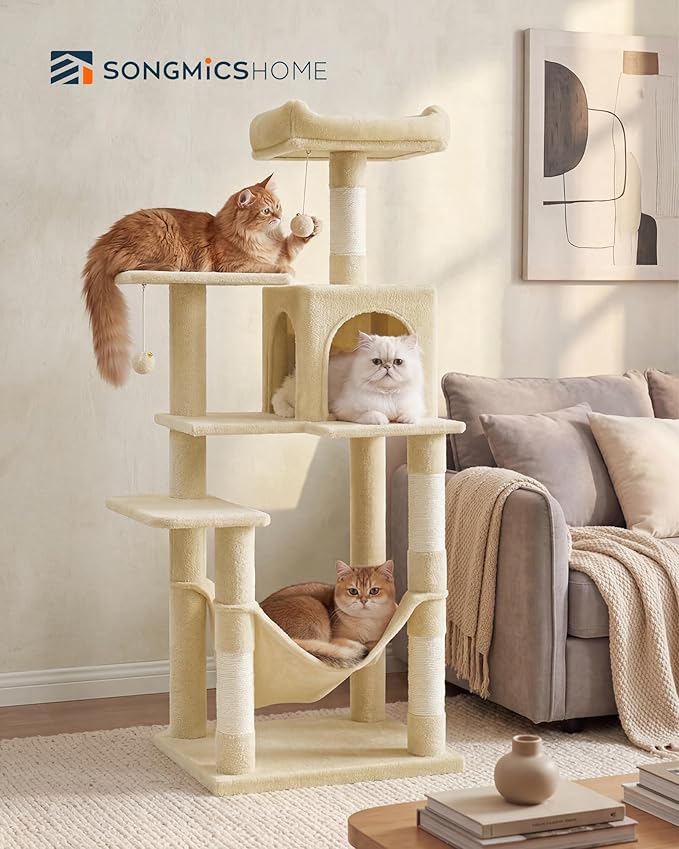 SONGMICS HOME Cat Tree for Indoor Cats, Hammock and Condo - Image 2