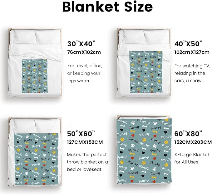 Personalized Dog Blankets with Name, Custom Paw Print Blanket - Image 7