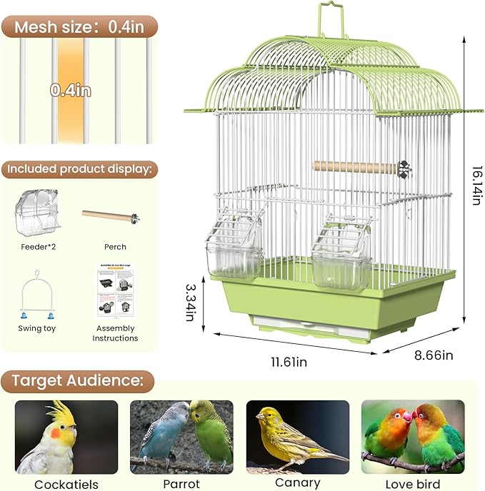 16-inch Small Bird Cage for Home or Travel - Image 9