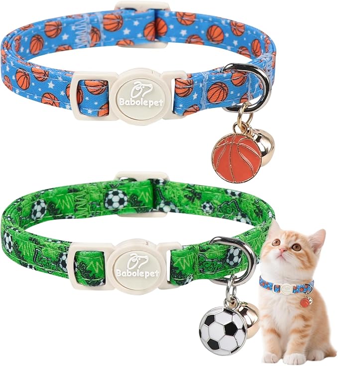 2 Pack Boy Cat Collars by Babolepet