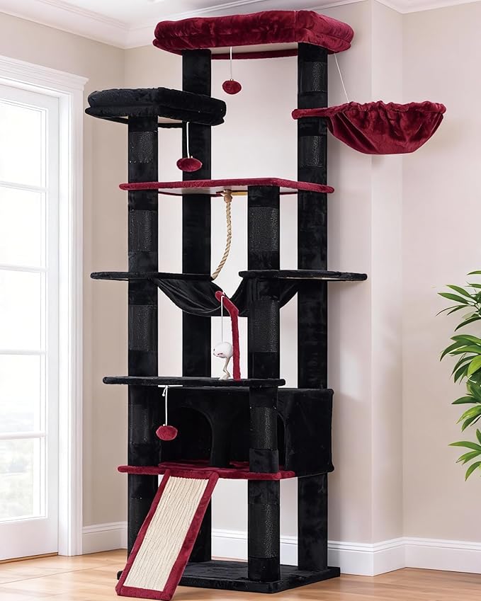 Heybly Tall Cat Tree, 78-inch Multi-Level Cat Tower by HEYBLY