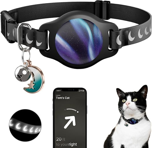 Cat Collar with Airtag Holder, Breakaway Airtag Cat Collar by typecase