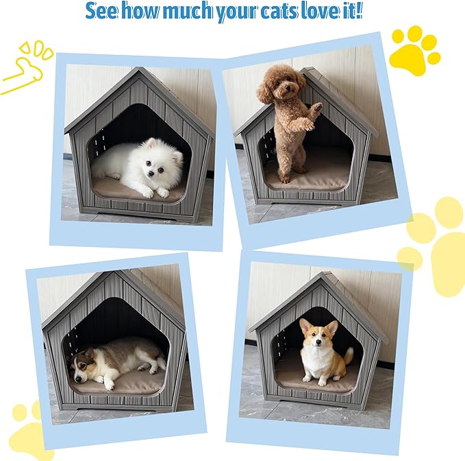 Large Dog House Outdoor Indoor for Medium Large Dogs, Durable Plastic - Image 8