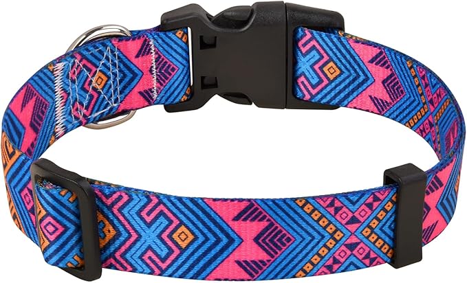 Mihqy Dog Collar with Bohemia Floral Tribal Geometric Patterns - Image 2