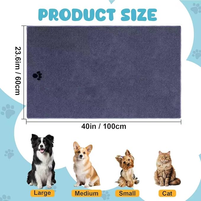 WOUSEDO Microfiber Dog Towels for Drying Dogs, Super Absorbent and Soft Pet - Image 2