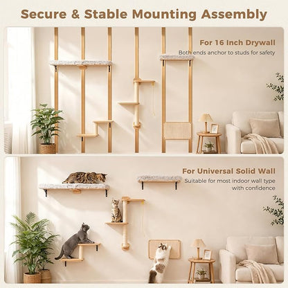 PAWZ Road Cat Wall Shelves, Wood Cat Wall Furniture - Image 5
