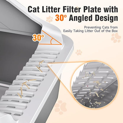 2PACK Stainless Steel Cat Litter Boxes, XL Large Metal Litter Box - Image 8