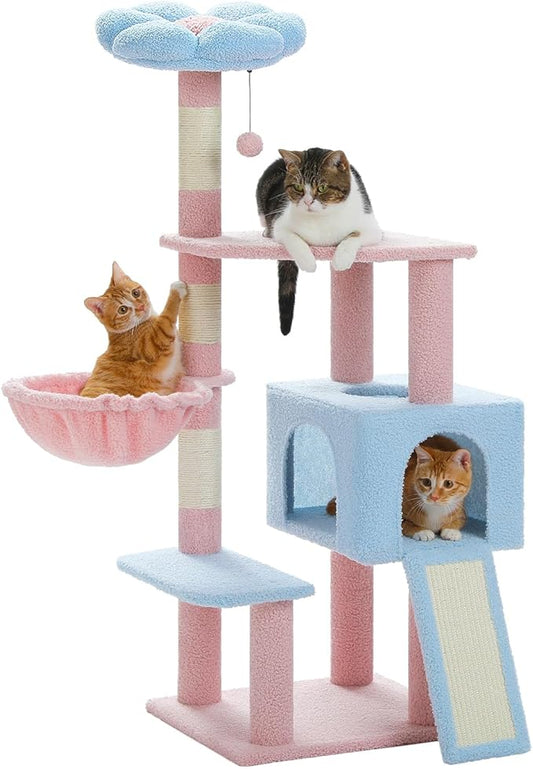 MUTTROS Flower Cat Tree 47.2" Multi-Level Cat Tower by MUTTROS