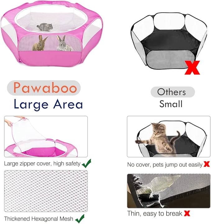 Pawaboo Small Animals Playpen, Waterproof Small Pet Cage Tent - Image 3