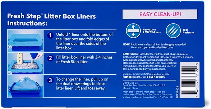 Fresh Step Drawstring Cat Litter Box Liners Scented Heavy Duty Kitty Litter - Image 5