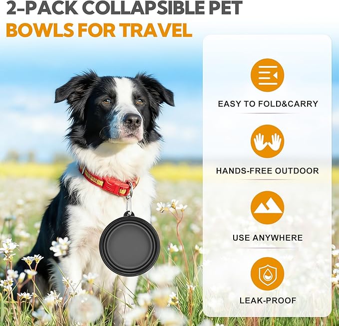 Collapsible Dog Bowl Large 2 Pack, Dog Water Bowls - Image 8