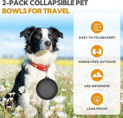 Collapsible Dog Bowl Large 2 Pack, Dog Water Bowls - Image 8