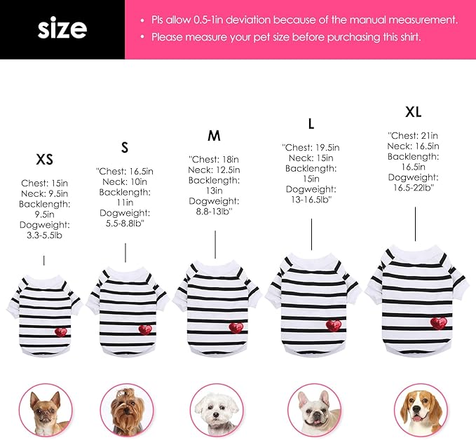 Pet Dog Striped T-Shirt Dogs Cats Cotton Vest Spring Summer Pet Apparel Tee - Image 3