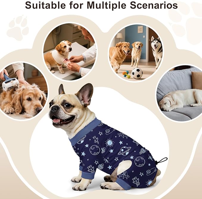 Bienbee Dog Pajamas, 4 Pack Dog Recovery Suit Shedding Suit Cute Soft Puppy - Image 7
