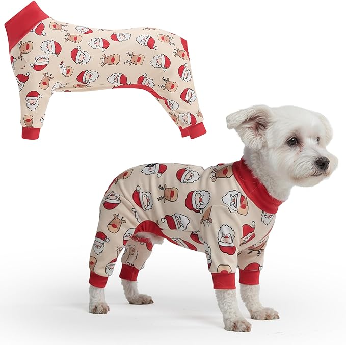 Spark Paws Dog Christmas Pajama, Dog Recovery Suit Male, Ultra-Soft and 4-Way by SparkPaws