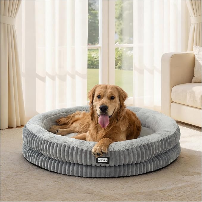 BALANCE Donut Dog Bed, 43 Inches Round Dog Bed Extra Large Size Dogs Washable by BalancePet