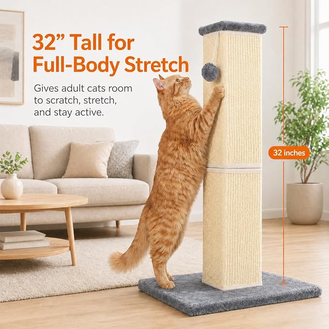 Cat Scratching Post for Large Indoor Cats & Kittens, Cat Scratcher - Image 2
