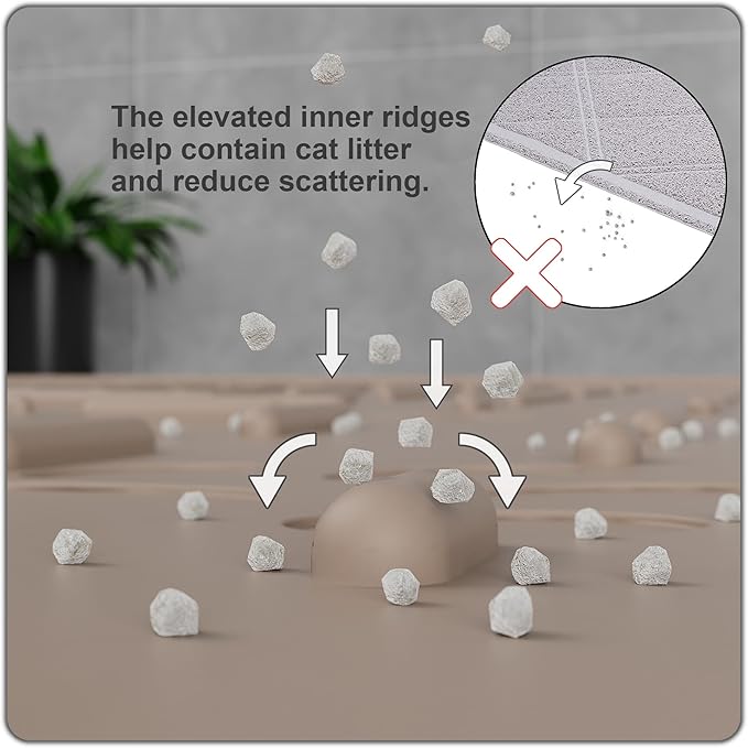 OHMO Cat Litter Mat Large Trapping Mat Premium Silicone Rubber 31.5x23.6 - Image 3
