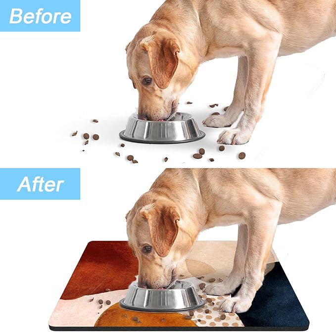 Rnivvi Dog Food Mat, 3MM Anti-Slip Rubber Pet Feeding Rug Protect Floors - Image 6
