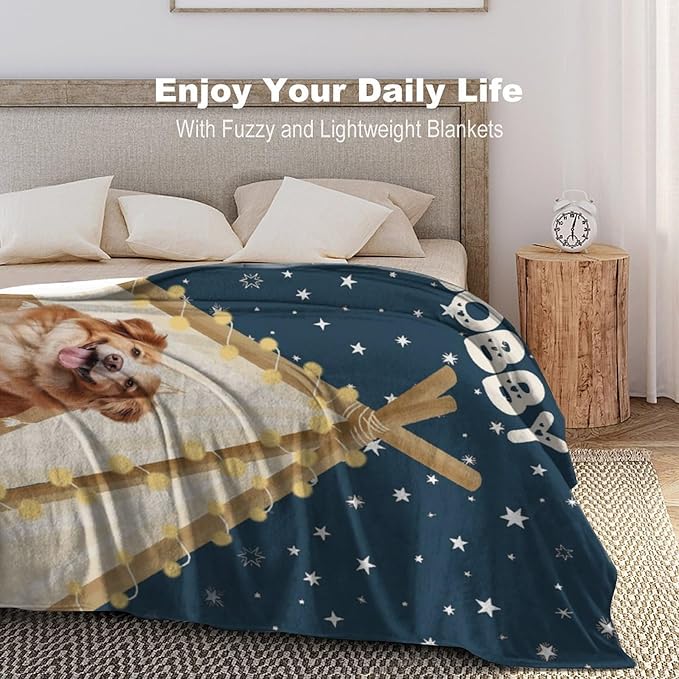 Personalized Dog Blanket with Name Customized Paw Prints Pet Blanket Loss - Image 2