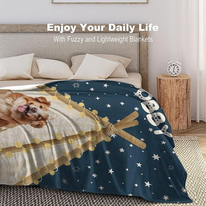 Personalized Dog Blanket with Name Customized Paw Prints Pet Blanket Loss - Image 2