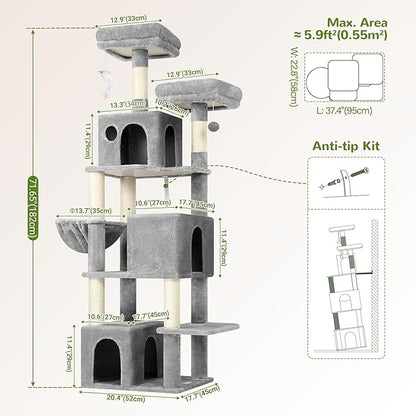 Globlazer Cat Tree Tall, 71 inches Cat Tower - Image 6
