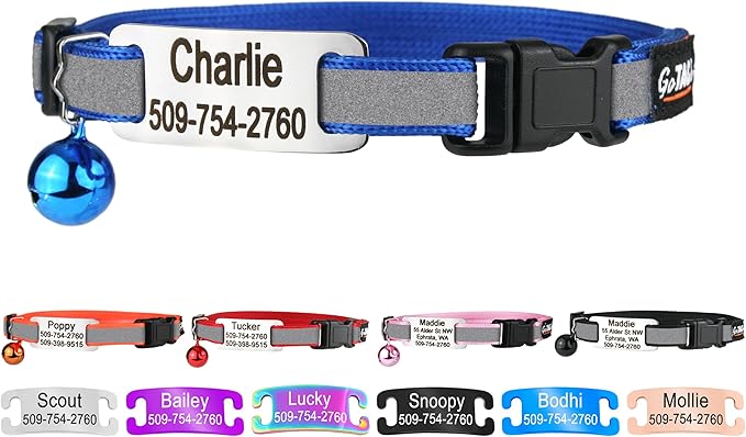 GoTags Personalized Reflective Cat Collars by GoTags