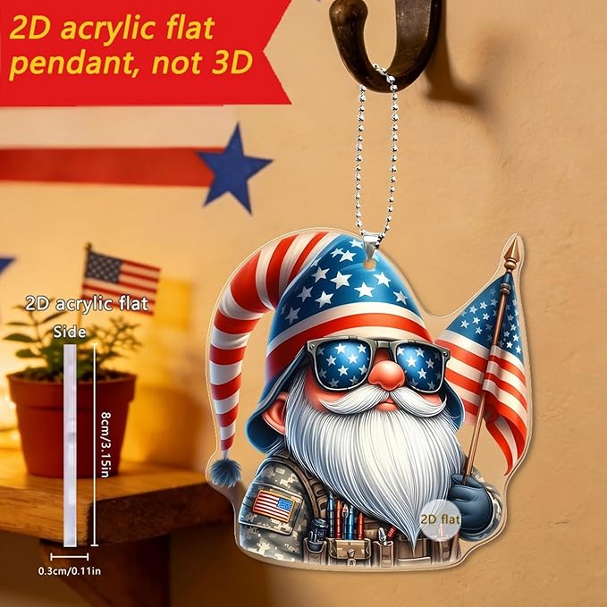 6 Pcs 4th of July Hanging Ornaments 2D Acrylic Independence Day Tree - Image 5