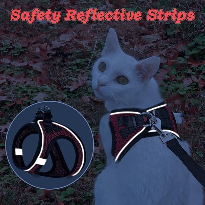 Cat Harness and Leash for Walking Escape Proof, Adjustable Kitten Vest Harness - Image 5