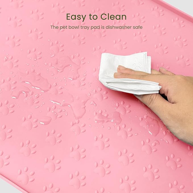 PWTAA Dog Food Mat Anti-Slip Silicone Dog Bowl Mat Thicker Pet Placemat - Image 9