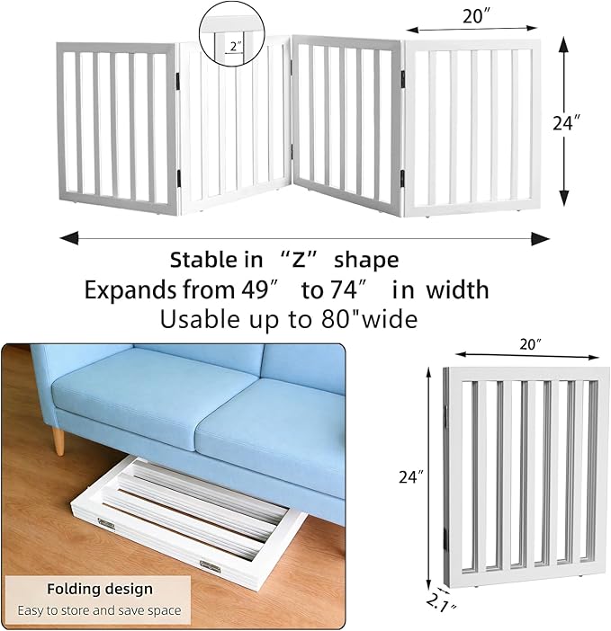 Dog Gate Indoor, Freestanding Dog Fence - Image 7