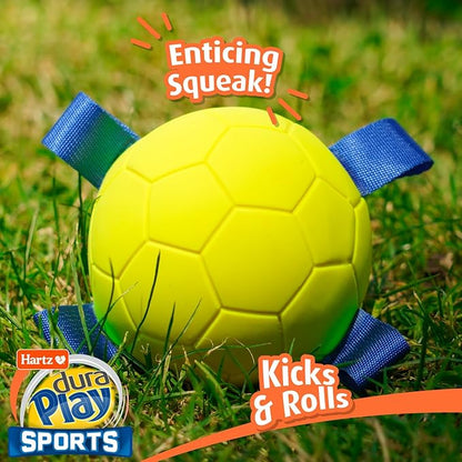 Hartz Dura Play Sports Soccer Dog Toy, Bacon Scented Squeaky Latex Yellow & - Image 3
