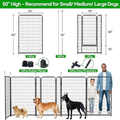 Kfvigoho Dog Playpen Outdoor Extra Wide 16 Piece Panels Heavy Duty Dog Fence - Image 3